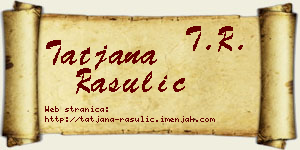 Tatjana Rasulić vizit kartica